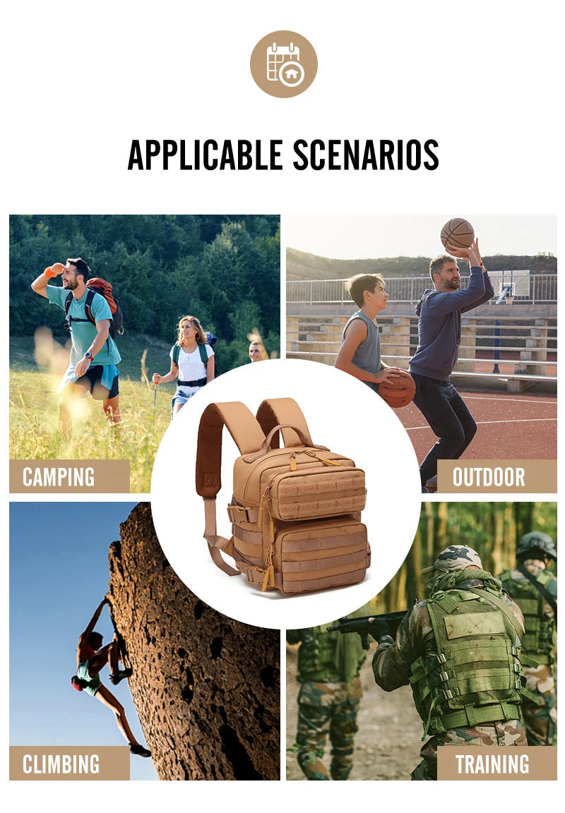 New Camping Hiking Backpack Tactical Molle 900D Men&Women School Bag Outdoor Gym Ruckdack Shoulder Pack with Dual Cup Holder